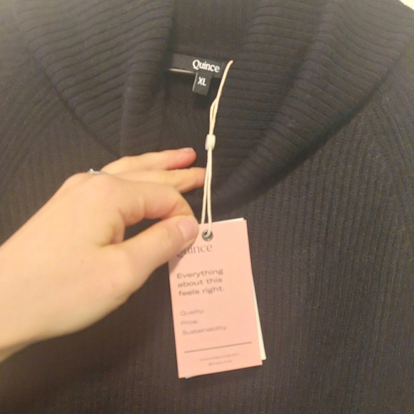 NWT! Quince Baby Alpaca-Wool Blend Turtleneck Black Sweater! Sz. XL (E11) - Picture 2 of 12